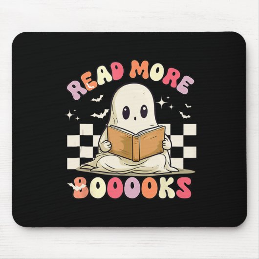 Groovy Read more Bücher Niedlich Ghost Boo Funny H Mousepad (Vorne)