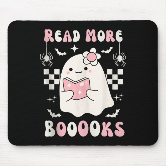 Groovy Read more Bücher Niedlich Ghost Boo Funny H Mousepad (Vorne)