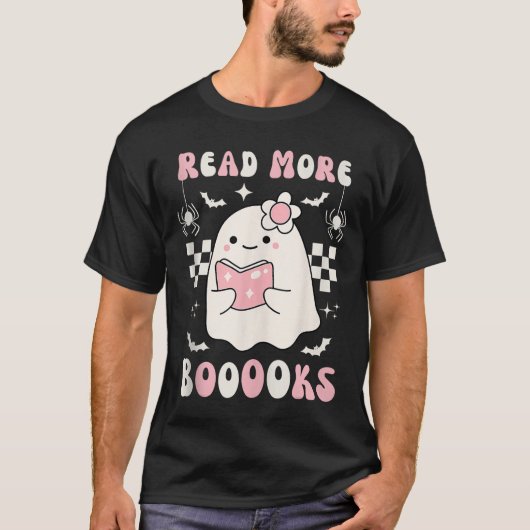 Groovy Read more Bücher Niedlich Ghost Boo Funny H T-Shirt (Vorderseite)
