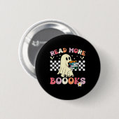 Groovy Read more Bücher Niedlich Ghost Boo Funny K Button (Vorne & Hinten)