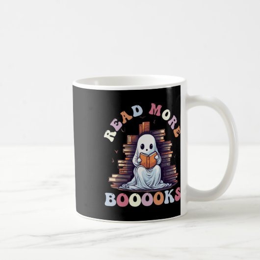 Groovy Read more Bücher Niedlich Ghost Funny Teach Kaffeetasse (Rechts)