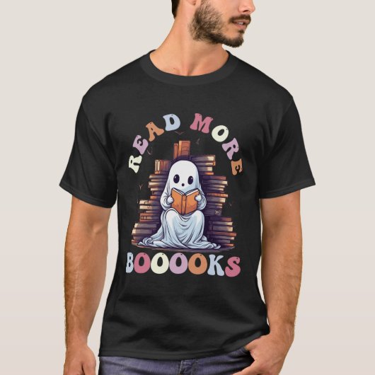 Groovy Read more Bücher Niedlich Ghost Funny Teach T-Shirt (Vorderseite)