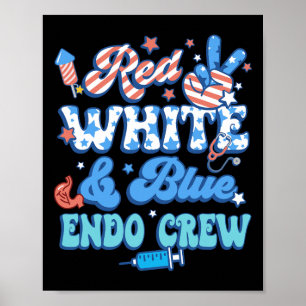 Groovy Red Blue Endo Crew Endo Nurse 4. Poster