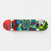 Groovy Red Blue Yellow Abstrakt Spirale Art Skateboard (Horizontal)