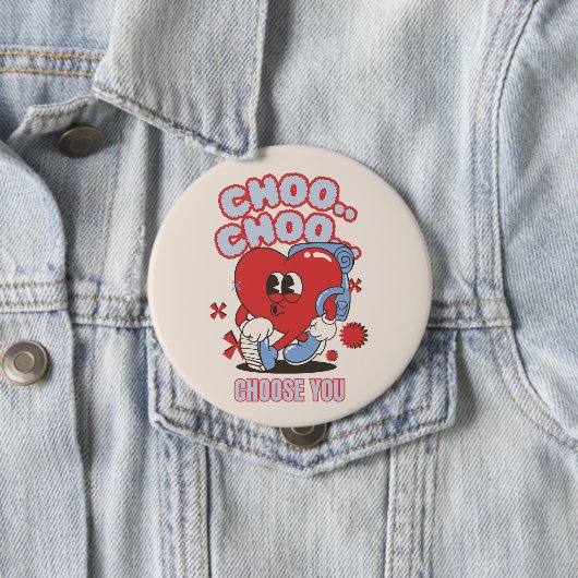Groovy Red Heart singend Valentines Button (Beispiel)