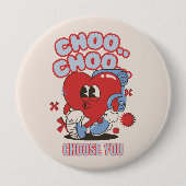 Groovy Red Heart singend Valentines Button (Vorderseite)