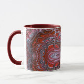 Groovy Red Marbled Fraktal Art Tasse (Links)