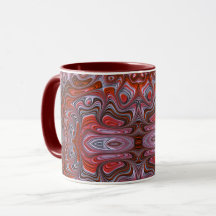 Groovy Red Marbled Fraktal Art
