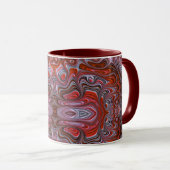 Groovy Red Marbled Fraktal Art Tasse (VorderseiteRechts)