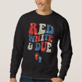 Groovy Red White And Due Baby Reveal 4th of July M Sweatshirt (Vorderseite)