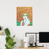 Groovy Redhead Ginger Girl Poster (Heimbüro)