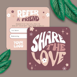 Groovy Refer a Friend Trendy Retro Beauty Salon Empfehlungskarte