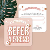 Groovy Refer a Friend Trendy Retro Beauty Salon Empfehlungskarte