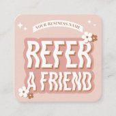 Groovy Refer a Friend Trendy Retro Beauty Salon Empfehlungskarte (Vorderseite)