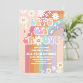 Groovy Regenbogen 1. Geburtstagseinladung Einladung (Stehend Vorderseite)
