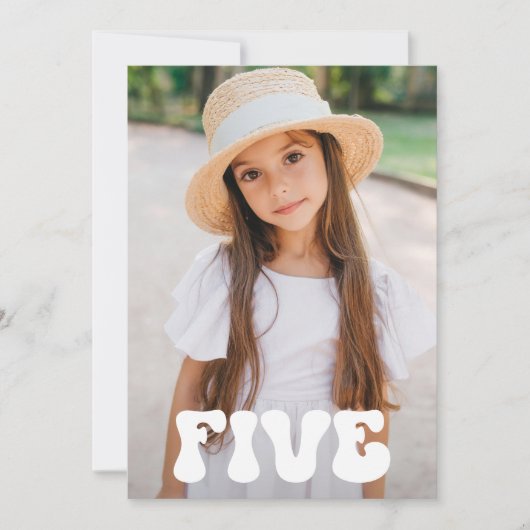 Groovy Regenbogen 5 ist ein vibe 60er Retro-Disy-F Einladung (Vorderseite)