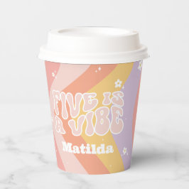 Groovy Regenbogen 5 ist eine vibe 60er Jahre Retro Pappbecher