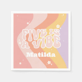 Groovy Regenbogen 5 ist eine vibe 60er Jahre Retro Serviette