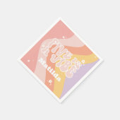 Groovy Regenbogen 5 ist eine vibe 60er Jahre Retro Serviette (Ecke)