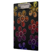 Groovy Regenbogen-Blumen-Entwurf Klemmbrett (Links)