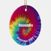 Groovy Regenbogen-gefärbte KrawatteHippie Keramik Ornament (Rechts)