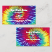Groovy Regenbogen-gefärbte KrawatteHippie Visitenkarte (Vorne/Hinten)