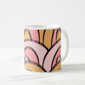 Groovy Regenbogen Muster Orange Pink Kaffeetasse (VorderseiteRechts)