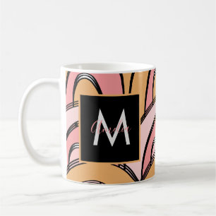 Groovy Regenbogen Muster Orange Pink    Kaffeetasse