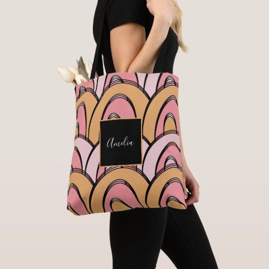 Groovy Regenbogen Muster Orange Pink   Tasche (Von Nahem)