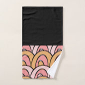 Groovy Regenbogen Orange Rosa Muster Badhandtuch Set (Handtuch)