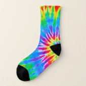Groovy Regenbogen-Spirale-gefärbte Krawatte Socken (Links - Außen)