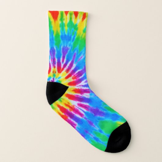 Groovy Regenbogen-Spirale-gefärbte Krawatte Socken (Rechts - Außen)