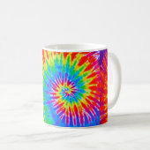 Groovy Regenbogen-Spirale-Krawatten-Tasse Kaffeetasse (VorderseiteRechts)