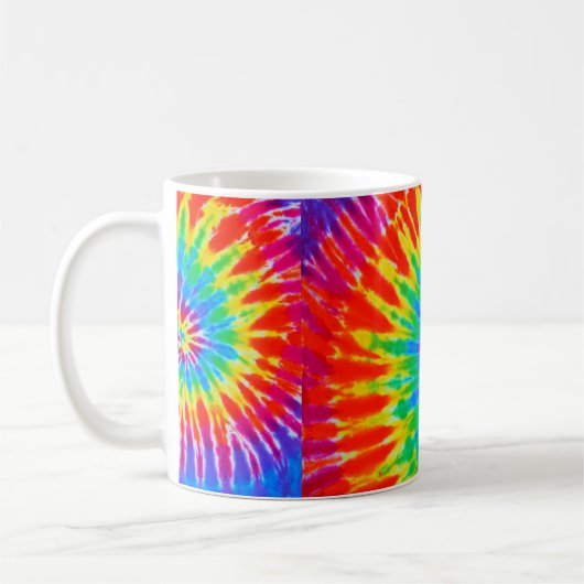 Groovy Regenbogen-Spirale-Krawatten-Tasse Kaffeetasse (Links)