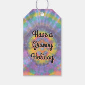 Groovy Regenbogen-Tie-Dye Geschenkanhänger (Vorderseite)
