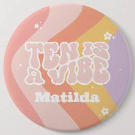 Groovy Regenbogen zehn ist eine vibe 60er Jahre Re Button