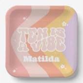 Groovy Regenbogen zehn ist eine vibe 60er Jahre Re Pappteller (Vorderseite)