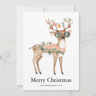 Groovy Rentier Weihnachtskarte Feiertagskarte