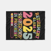 Groovy Retirement Cl Of 2025 Teacher Countdown Loa Fleecedecke (Vorderseite (Horizontal))