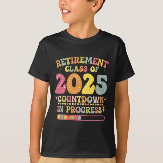Groovy Retirement Cl Of 2025 Teacher Countdown Loa T-Shirt (Vorderseite)