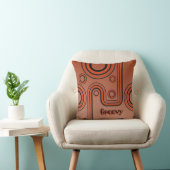Groovy Retro 1960er Linear Design Burnt Orange Kissen (Stuhl )
