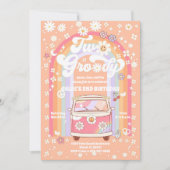 Groovy Retro 2nd Birthday Invitation Einladung (Vorderseite)