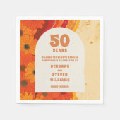 Groovy Retro 50. Hochzeitstag Begrüßungszeichen Serviette (Vorderseite)