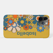 Groovy Retro 60er 70er Blume Personalisiert Case-Mate iPhone Hülle (Rückseite (Horizontal))