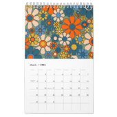 Groovy Retro 60er 70er Floral Pattern 2025 Kalender (Mär 2026)