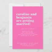 Groovy Retro 60er Blume Bright Pink Bold Wedding Einladung (Vorderseite)