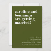 Groovy Retro 60er Blume Dark Green Boho Wedding Einladung (Vorderseite)