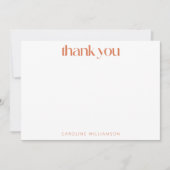 Groovy Retro 60er Blume Orange Individuelle Name D Dankeskarte (Vorderseite)