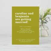 Groovy Retro 60er Blume Pink Green Bold Wedding Einladung (Stehend Vorderseite)