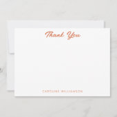 Groovy Retro 60er Botanisches Orange Pink Custom Dankeskarte (Vorderseite)